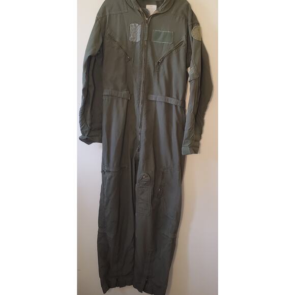 Flight Suit 42R Military Green Coveralls Overalls Mens Fly CWU-27P Type L Class1 - Picture 1 of 13